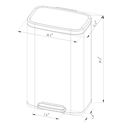 45L Rectangular Step Trash Can - Brightroom™ 5 45L Rectangular Step Trash Can - Brightroom™ - Image 3