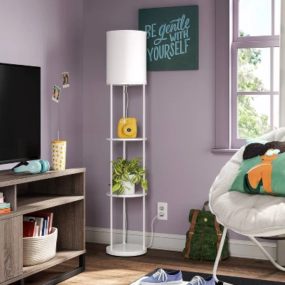 Shelf Floor Lamp White - Room Essentials™ 3 Shelf Floor Lamp White - Room Essentials™