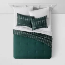 Grid Print Microfiber Reversible Comforter & Sheet Set Dark Green - Room Essentials™ 12 Grid Print Microfiber Reversible Comforter & Sheet Set Dark Green - Room Essentials™ -Selected Home Furnishings Store GUEST 4daf5f1a f5e2 4ffd 9c0a 0163fb5f2872