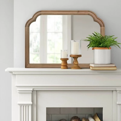 36" X 26" French Country Mantle Wood Mirror Natural - Threshold™ 3 36" X 26" French Country Mantle Wood Mirror Natural - Threshold™