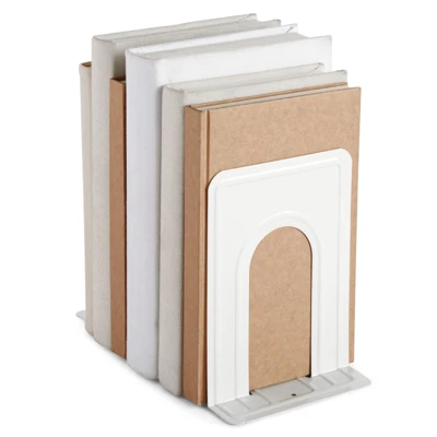 Juvale 12 Pack Metal Bookends For Shelves, Heavy Duty White Book Stoppers For Library, Living Room, Or Office (5x6.6x 5.8 In) 5 Juvale 12 Pack Metal Bookends For Shelves, Heavy Duty White Book Stoppers For Library, Living Room, Or Office (5x6.6x 5.8 In) - Image 3