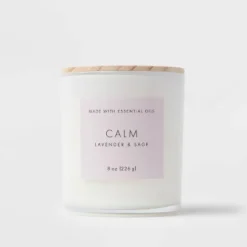 Wood Lidded Glass Wellness Calm Candle - Threshold™ 9 Wood Lidded Glass Wellness Calm Candle - Threshold™ -Selected Home Furnishings Store GUEST 518451c6 213f 4303 ad48 fec583907229