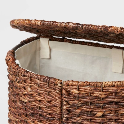 Woven Abaca Lidded Halfmoon Hamper Brown - Brightroom™ 4 Woven Abaca Lidded Halfmoon Hamper Brown - Brightroom™ - Image 2