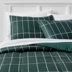 Grid Print Microfiber Reversible Comforter & Sheet Set Dark Green - Room Essentials™ 17 Grid Print Microfiber Reversible Comforter & Sheet Set Dark Green - Room Essentials™ -Selected Home Furnishings Store GUEST 52658d90 442c 4f77 95f8 b9cc7e5b7e67