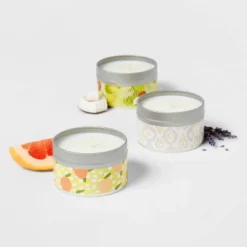12.15oz Tin Gift Set Silver With Embossed Yellow Candle - Opalhouse™ 5 12.15oz Tin Gift Set Silver With Embossed Yellow Candle - Opalhouse™ -Selected Home Furnishings Store GUEST 529801b8 1c88 4603 8045 98c75508eab0