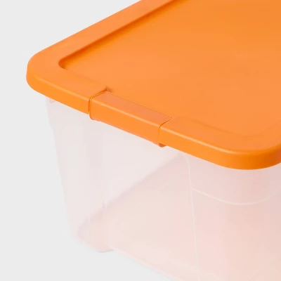 66qt Halloween Clear Latching Storage Box Orange Lid And Latch - Brightroom™ 4 66qt Halloween Clear Latching Storage Box Orange Lid And Latch - Brightroom™ - Image 2