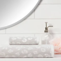 Leopard Reversible Towel Gray - Threshold™