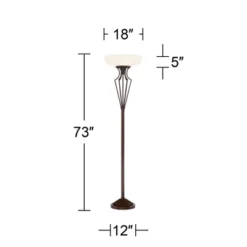 Franklin Iron Works Torchiere Floor Lamp LED 73" Tall Oil Rubbed Bronze Caged Frosted Glass Shade For Living Room Bedroom Office Uplight 15 Franklin Iron Works Torchiere Floor Lamp LED 73" Tall Oil Rubbed Bronze Caged Frosted Glass Shade For Living Room Bedroom Office Uplight -Selected Home Furnishings Store GUEST 547e4282 4ae4 4d06 b8f7 618baa3f58fa