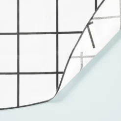 70" Grid Lines Wipeable Oil-Cloth Round Tablecloth Dark Gray/Cream - Hearth & Hand™ With Magnolia 5 70" Grid Lines Wipeable Oil-Cloth Round Tablecloth Dark Gray/Cream - Hearth & Hand™ With Magnolia -Selected Home Furnishings Store GUEST 587a45ce 47a5 44f3 9389 05b23e706533