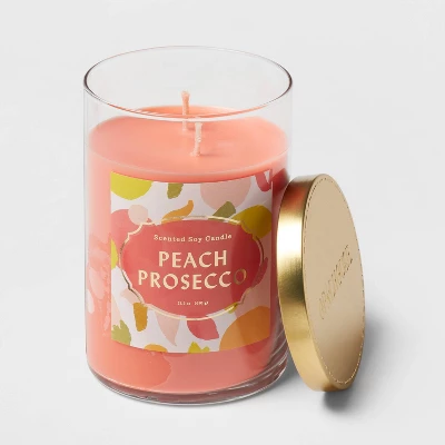 21.5oz Lidded Glass Jar 2-Wick Candle Peach Prosecco - Opalhouse™ 4 21.5oz Lidded Glass Jar 2-Wick Candle Peach Prosecco - Opalhouse™ - Image 2