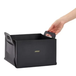 Juvale 2 Pack Faux Leather Foldable Storage Bins With Handles, Collapsible Baskets For Home Organization, Black, 10 X 6.5 In 12 Juvale 2 Pack Faux Leather Foldable Storage Bins With Handles, Collapsible Baskets For Home Organization, Black, 10 X 6.5 In -Selected Home Furnishings Store GUEST 59fea7de e227 48f6 9a83 a386a47634d9