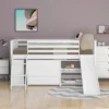 Low Twin Loft Bed With Bookcase, Separate Three Drawers, Pulling Ladder And Slide - ModernLuxe 1 Low Twin Loft Bed With Bookcase, Separate Three Drawers, Pulling Ladder And Slide - ModernLuxe -Selected Home Furnishings Store GUEST 5c3b936d c190 490a bf3f 87664a0e05f4