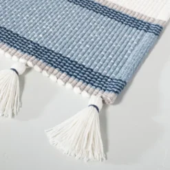 20" X 32" Color Block Stripe Tassels Bath Rug Faded Blue/White - Hearth & Hand™ With Magnolia 6 20" X 32" Color Block Stripe Tassels Bath Rug Faded Blue/White - Hearth & Hand™ With Magnolia -Selected Home Furnishings Store GUEST 5caba8f5 3cd5 4fa0 be25 5fc8d8851f37