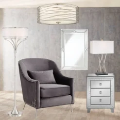 Possini Euro Design Modern Ceiling Light Flush Mount Fixture Antique Silver Leaf 18" Wide Wavy Spun White Drum For Bedroom Kitchen 15 Possini Euro Design Modern Ceiling Light Flush Mount Fixture Antique Silver Leaf 18" Wide Wavy Spun White Drum For Bedroom Kitchen -Selected Home Furnishings Store GUEST 5d5ebab4 6ca9 4ca0 86dc 4aef8a8ddd15