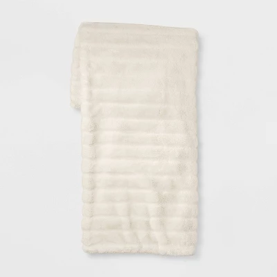 Textured Faux Fur Reversible Throw Blanket - Threshold™ 8 Textured Faux Fur Reversible Throw Blanket - Threshold™ - Image 6