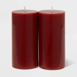 2pk Pillars Warm Cider & Cinnamon Red - Threshold™ 7 2pk Pillars Warm Cider & Cinnamon Red - Threshold™ -Selected Home Furnishings Store GUEST 5fecdd6e 5da9 48e9 866c c72973a56b09