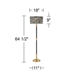 Possini Euro Design Halifax Modern Industrial Floor Lamp 64 1/2" Tall Matte Black Warm Gold Metal Double Drum Shade For Living Room Bedroom Office 14 Possini Euro Design Halifax Modern Industrial Floor Lamp 64 1/2" Tall Matte Black Warm Gold Metal Double Drum Shade For Living Room Bedroom Office -Selected Home Furnishings Store GUEST 61f0af63 5325 4df1 8d58 37fb0ffbc58c