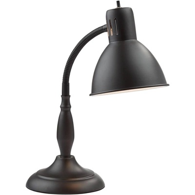 360 Lighting Breck Desk Table Lamp 17" High Dark Bronze Metal Adjustable Gooseneck Arm For Bedroom Bedside Nightstand Office Kids Family House Home 6 360 Lighting Breck Desk Table Lamp 17" High Dark Bronze Metal Adjustable Gooseneck Arm For Bedroom Bedside Nightstand Office Kids Family House Home - Image 4