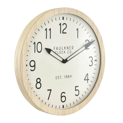 16" Wall Clock Wood - Threshold™ 3 16" Wall Clock Wood - Threshold™