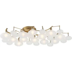 Possini Euro Design Lilypad Modern Ceiling Light Semi Flush Mount Fixture 30 1/4" Wide Warm Brass 12-Light Frosted Glass Shade For Bedroom Living Room 13 Possini Euro Design Lilypad Modern Ceiling Light Semi Flush Mount Fixture 30 1/4" Wide Warm Brass 12-Light Frosted Glass Shade For Bedroom Living Room -Selected Home Furnishings Store GUEST 6290ad1c 7303 4beb b78c 9260da63b240