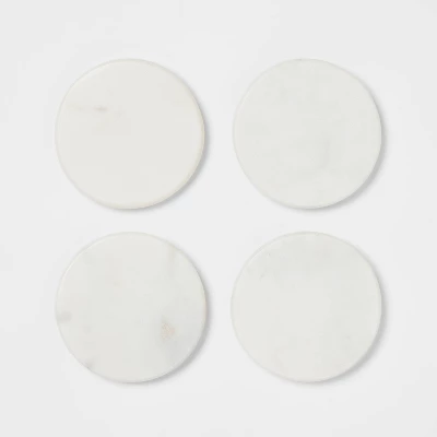 4pk Marble Coasters White - Threshold™ 4 4pk Marble Coasters White - Threshold™ - Image 2