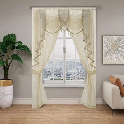 Kate Aurora Ultra Glam Beaded Sparkly Sheer Window In A Bag Curtain Set 10 Kate Aurora Ultra Glam Beaded Sparkly Sheer Window In A Bag Curtain Set - Image 8