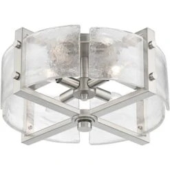 Possini Euro Design Prane Modern Industrial Ceiling Light Semi Flush Mount Fixture 17" Wide Brushed Nickel 4-Light Warped Glass For Bedroom Kitchen 14 Possini Euro Design Prane Modern Industrial Ceiling Light Semi Flush Mount Fixture 17" Wide Brushed Nickel 4-Light Warped Glass For Bedroom Kitchen -Selected Home Furnishings Store GUEST 67a99e33 3ded 4f1c 8926 ed44f24e2ae9