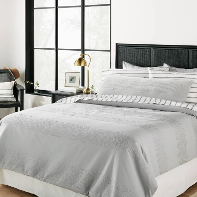 16"x42" Slub Center Stripe Oversized Lumbar Bed Pillow - Hearth & Hand™ With Magnolia 3 16"x42" Slub Center Stripe Oversized Lumbar Bed Pillow - Hearth & Hand™ With Magnolia