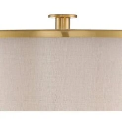 Possini Euro Design Granview Modern Table Lamp 32 1/2" Tall Brass Column Taupe Organza Outer Off White Linen Inner Drum Shade For Bedroom Living Room -Selected Home Furnishings Store GUEST 6cef4f9f 40b8 4399 86f1 100d4300b1ff