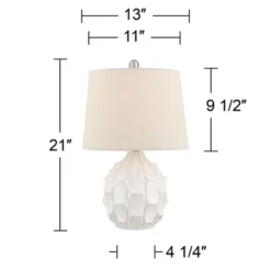 360 Lighting Ellen 21" High Sculptured Small Mid Century Modern Coastal Accent Table Lamp White Ceramic Single Living Room Bedroom Bedside Nightstand 14 360 Lighting Ellen 21" High Sculptured Small Mid Century Modern Coastal Accent Table Lamp White Ceramic Single Living Room Bedroom Bedside Nightstand -Selected Home Furnishings Store GUEST 6e1531b1 8652 48fa acde 11a37d6902b1