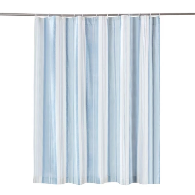 Ipanema Coastal Stripe Lined Shower Curtain With Grommets - Levtex Home 4 Ipanema Coastal Stripe Lined Shower Curtain With Grommets - Levtex Home - Image 2
