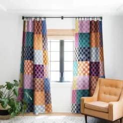 Schatzi Brown Alice Check Multi 84" X 50" Single Panel Blackout Window Curtain - Deny Designs -Selected Home Furnishings Store GUEST 6f3b7a33 dec8 48cb a0dd 75c35dce19a7