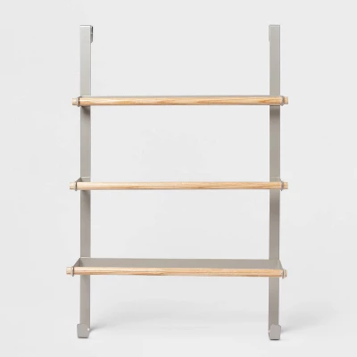 Over The Door Tiered Towel Rack With Wood - Brightroom™ 5 Over The Door Tiered Towel Rack With Wood - Brightroom™ - Image 3