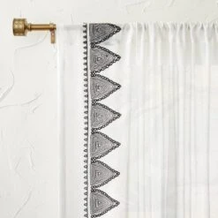 1pc Light Filtering Diamond Border Window Curtain Panel White - Opalhouse™ Designed With Jungalow™ 9 1pc Light Filtering Diamond Border Window Curtain Panel White - Opalhouse™ Designed With Jungalow™ -Selected Home Furnishings Store GUEST 7192bb6b 2dca 4ad8 a530 ba36b505b13d