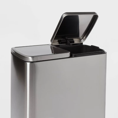 60L Stainless Steel Step Trash And Recycle Can - Brightroom™ 4 60L Stainless Steel Step Trash And Recycle Can - Brightroom™ - Image 2