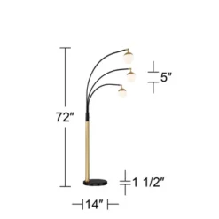 Possini Euro Design Rayne Modern Arc Floor Lamp 72" Tall Gold Black 3 Light LED Adjustable Arm Frosted Glass Globe Shade For Living Room Reading Home 17 Possini Euro Design Rayne Modern Arc Floor Lamp 72" Tall Gold Black 3 Light LED Adjustable Arm Frosted Glass Globe Shade For Living Room Reading Home -Selected Home Furnishings Store GUEST 72acbc96 d16e 434d 81e6 38138e50870f