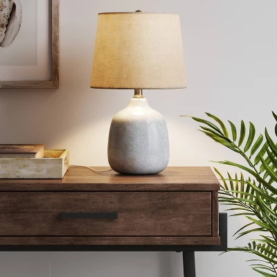 Assembled Ceramic Table Lamp Gray - Threshold™ 4 Assembled Ceramic Table Lamp Gray - Threshold™ - Image 2