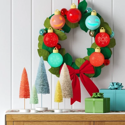 14.5" Pre-lit Battery Operated Christmas Novelty Wreath Green - Wondershop™ 3 14.5" Pre-lit Battery Operated Christmas Novelty Wreath Green - Wondershop™