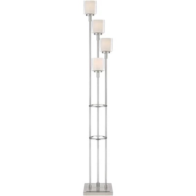 Possini Euro Design Modern Tree Floor Lamp With USB Charging Port 4-Light 72" Tall Brushed Nickel Glass Shade Living Room Reading 10 Possini Euro Design Modern Tree Floor Lamp With USB Charging Port 4-Light 72" Tall Brushed Nickel Glass Shade Living Room Reading - Image 8