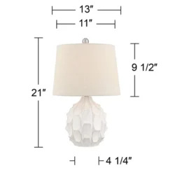 360 Lighting Ellen 21" High Sculptured Small Mid Century Modern Coastal Accent Table Lamp White Ceramic Single Living Room Bedroom Bedside Nightstand 16 360 Lighting Ellen 21" High Sculptured Small Mid Century Modern Coastal Accent Table Lamp White Ceramic Single Living Room Bedroom Bedside Nightstand -Selected Home Furnishings Store GUEST 78a35270 b85f 470b 8d36 f557ab41e97c