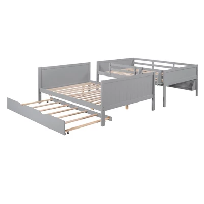 Separable Full-Over-Full Bunk Bed With Twin Size Trundle And Bookshelf - ModernLuxe 9 Separable Full-Over-Full Bunk Bed With Twin Size Trundle And Bookshelf - ModernLuxe - Image 7