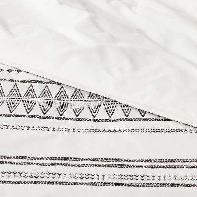 5pc Woven Diamond Stripe Comforter Set Cream/Black - Threshold™ 5 5pc Woven Diamond Stripe Comforter Set Cream/Black - Threshold™ - Image 3