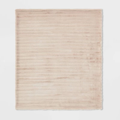 Textured Faux Fur Reversible Throw Blanket - Threshold™ 4 Textured Faux Fur Reversible Throw Blanket - Threshold™ - Image 2