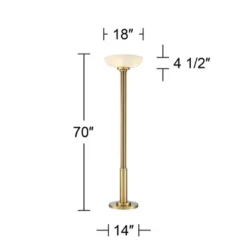 Possini Euro Design Modern Torchiere Floor Lamp 70" Tall Warm Antique Gold Metal Glass Shade For Living Room Reading Bedroom Office Uplight -Selected Home Furnishings Store GUEST 7bdc77bc 79d5 466a 871f 3a2fced46fbb
