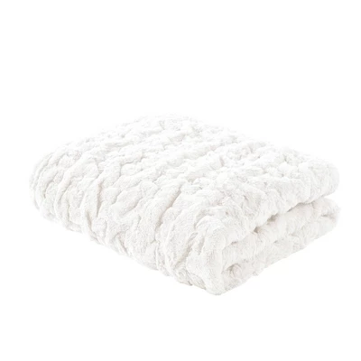 50"x60" Ruched Faux Fur Throw Blanket - Madison Park 11 50"x60" Ruched Faux Fur Throw Blanket - Madison Park - Image 9
