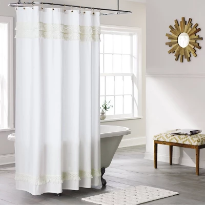 Macramé Fringe Shower Curtain Cream - Threshold™ 6 Macramé Fringe Shower Curtain Cream - Threshold™ - Image 4