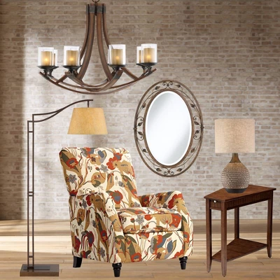 Franklin Iron Works Tahoe Rustic Industrial Downbridge Arc Floor Lamp 60" Tall Bronze Metal Faux Leather Empire Shade For Living Room Reading Bedroom 10 Franklin Iron Works Tahoe Rustic Industrial Downbridge Arc Floor Lamp 60" Tall Bronze Metal Faux Leather Empire Shade For Living Room Reading Bedroom - Image 8
