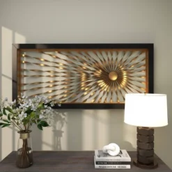 Metal Sunburst Coiled Ribbon Wall Decor With Black Frame Gold - Olivia & May 20 Metal Sunburst Coiled Ribbon Wall Decor With Black Frame Gold - Olivia & May -Selected Home Furnishings Store GUEST 82bb3a32 0be8 41f1 a3d5 cd4796998da8