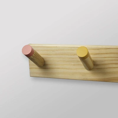 Painted Kids' Wood Hooks - Pillowfort™ 4 Painted Kids' Wood Hooks - Pillowfort™ - Image 2