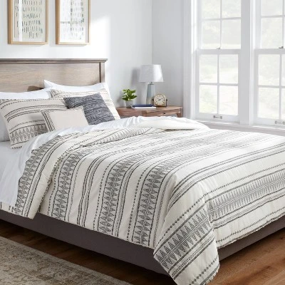5pc Woven Diamond Stripe Comforter Set Cream/Black - Threshold™ 3 5pc Woven Diamond Stripe Comforter Set Cream/Black - Threshold™
